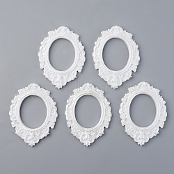 Resin Cabochon Settings, Open Back Bezel, Oval, White, Tray: 37x30mm, 72x54x5.5mm(RESI-R429-34)