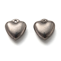 304 Stainless Steel Charms, Heart, Stainless Steel Color, 11x11x4mm, Hole: 1mm(STAS-H123-06P)