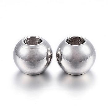 201 Stainless Steel Beads, Rondelle, Stainless Steel Color, 8x6.5mm, Hole: 3.5mm