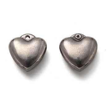 304 Stainless Steel Charms, Heart, Stainless Steel Color, 11x11x4mm, Hole: 1mm