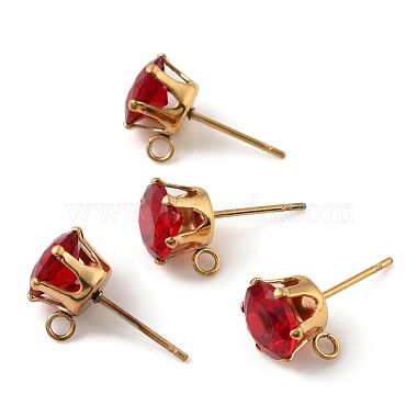 FireBrick Flat Round 304 Stainless Steel Stud Earring Findings