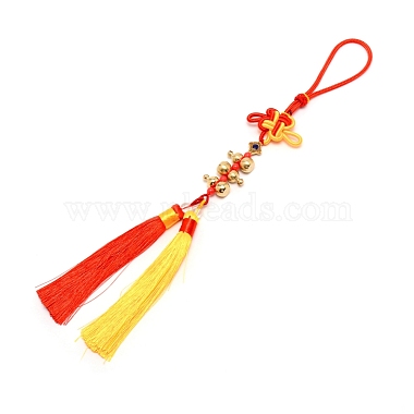 Polyester Tassel & Chinese Knot Pendant(AJEW-WH0258-077B)-2
