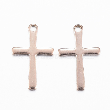 Rose Gold Cross Stainless Steel Charms