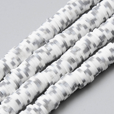 White Flat Round Polymer Clay Beads