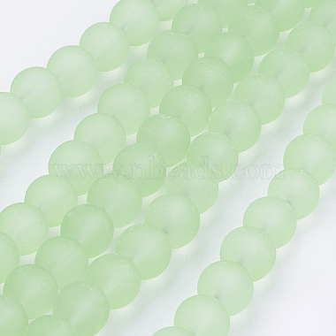 8mm PaleGreen Round Glass Beads