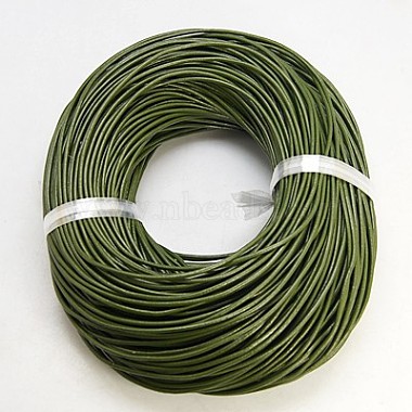 2mm Dark Olive Green Cowhide Thread & Cord