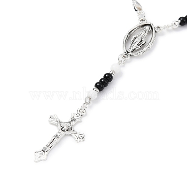 bracelet à breloques croix en alliage(BJEW-TA00425)-3