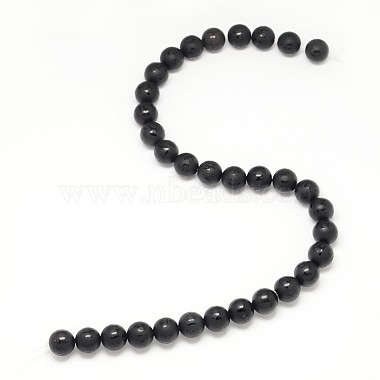Natural Obsidian Round Carved Om Mani Padme Hum Beads Strands(G-L275-04-10mm)-2