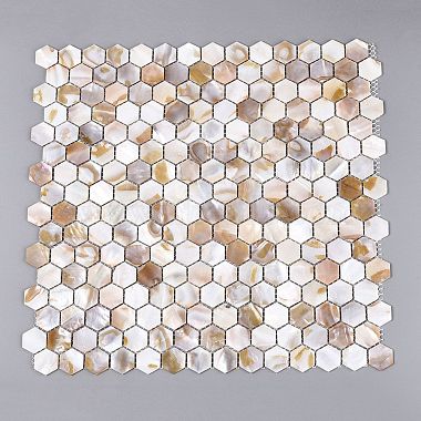 Natural Freshwater Shell Mosaic Tile Cabochons(SHEL-Q029-04)-1