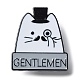 Pin esmaltado de gato de dibujos animados con palabra caballeros(JEWB-E025-03EB-03)-1