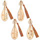 4Pcs 4 Style Ancient Musical Instrument Pipa Chinese Style Bookmark with Tassels for Book Lover(AJEW-NB0002-72)-1