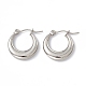 201 Stainless Steel Hoop Earrings with 304 Stainless Steel Pins for Women(EJEW-B016-06P)-1