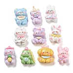 Opaque Resin Cartoon Animal Cabochons, Rabbit & Cat Shape & Dinosaur, Mixed Shapes, Mixed Color, 16.5~17.5x11~15.5x7.5~8mm(X-RESI-Q227-03)