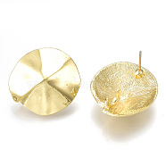 Alloy Stud Earring Findings, with Loop, Steel Pins, Circular Cone, Light Gold, 24x22.5mm, Hole: 4mm, Pin: 0.7mm(PALLOY-S121-54)