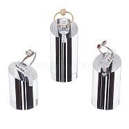 Acrylic Jewelry Finger Ring Displays Stand Set, Column, Black, 4~5.7x2.5cm, 3pc/set(RDIS-WH0006-15A)