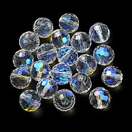 AB Color Plated Glass Beads, Faceted Round, Ghost White, 10x9mm, Hole: 1.5mm(EGLA-P059-02B-AB22)