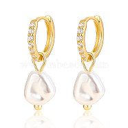 S925 Silver Freshwater Pearl Ear Clips, Baroque Cute Daily Hoop Earrings for Women(HI4910-1)