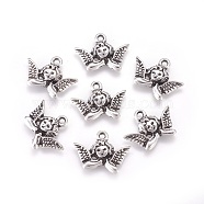 Tibetan Style Alloy Pendants, Cadmium Free & Lead Free, Angel, Antique Silver, 14.5x20x3mm, Hole: 1.5mm(X-TIBEP-R195-AS-LF)