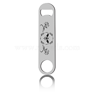 430 Stainless Steel Bottle Openers, Laser Cut, Rectangle, Bee Pattern, Bees, 178x40x2mm(AJEW-WH0259-002)