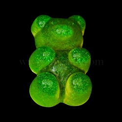 Luminous Resin Cabochons, Bear, Gold, 17.5x11.5x6mm(CRES-M020-01I)