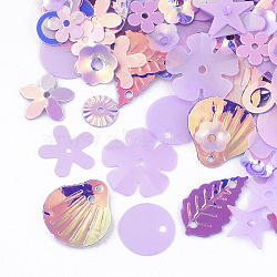 Ornament Accessories, PVC Plastic Paillette/Sequins Beads, Mixed Shapes, Medium Orchid, 3~21x3~21x0.4~3mm, Hole: 1~1.6mm(PVC-T005-075A)