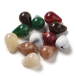 Opaque Acrylic Beads, Teardrop, Mixed Color, 11x15mm, Hole: 2mm, about 520pcs/500g(OACR-Z015-04)