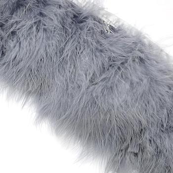 Fashion Feather Cloth Strand Costume Accessories, Gainsboro, 120~190x28~56mm, about 2m/bag