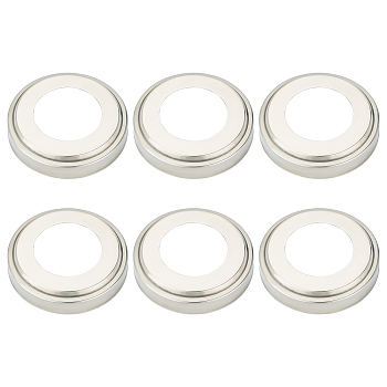 SUPERFINDINGS 304 Stainless Steel Lid, Flat Round, Stainless Steel Color, 8.75x2cm, Hole: 48mm
