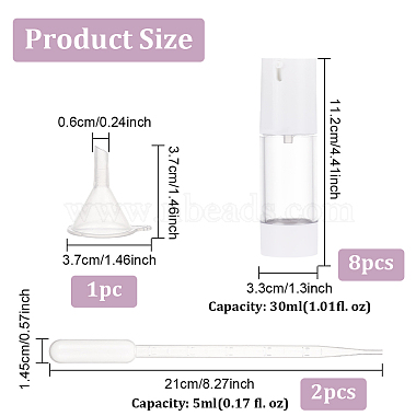8Pcs Plastic Empty Refillable Airless Pump Bottle(CON-BC0006-92B)-2