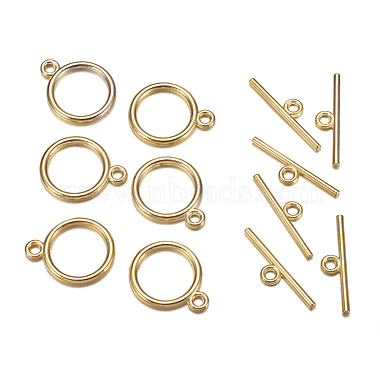 Golden Flat Round Alloy Toggle and Tbars
