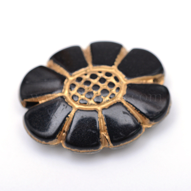25mm Black Flower Acrylic Beads