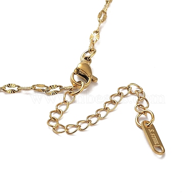 Ion Plating(IP) 304 Stainless Steel Textured Dapped Chain Necklace(NJEW-D045-02G)-3