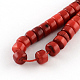 Flat Round Dyed Natural Red Coral Bead Strands(CORA-Q022-01A)-2