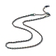 Placage ionique (ip) 304 collier de chaîne de corde en acier inoxydable pour hommes femmes(NJEW-K245-023C)-1