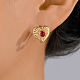 Vintage European Court Heart-shaped Zircon Stud Earrings Party Banquet Accessories.(ND2762-1)-1