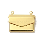 Rack Plating Brass Pendant, Long-Lasting Plated, Lead Free & Cadmium Free, Envelope, Real 18K Gold Plated, 17x21.5x3.5mm, Hole: 1.2mm(KK-H473-04G-02)