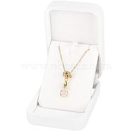 Velvet Pendant Box, for Pendant Necklace Gift Storage, Rectangle, White, 10.1x7x3.5cm(CON-WH0088-35D)