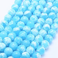Synthetic Imperial Jasper Beads Strands, Round, Sky Blue, 8~8.5mm, Hole: 1mm, about 49pcs/strand, 15.7 inch(40cm)(G-F531-8mm-H05)