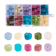 200 Pcs 10 Color Natural Mixed Beads, Cube, 7~8x7~8x7~8mm, Hole: 0.9mm, 10 color, 20pcs/color, 200pcs(G-CD0001-09)