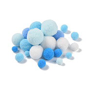 Polyester Ball Decoration, Pom Pom Ball, For DIY Craft, Light Sky Blue, 0.8~3cm, about 100pcs/set(FIND-Z042-01G)