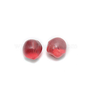 Glass Beads, Nuggets, Half Drilled, for DIY Hair Accessories, Crimson, 13x12x11.5mm, Hole: 1.2mm(GGLA-WH0030-01C)