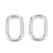 Zinc Alloy Spring Gate Rings, Oval, Platinum, 38x24x5mm, Inner Diameter: 28.5x15mm(PALLOY-L233-07B-P)