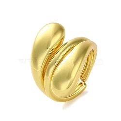 Open Brass Rings, Real 18K Gold Plated, Inner Diameter: 15.5mm(RJEW-B057-17G)