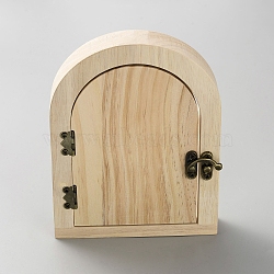 Wooden Switch Outlet Cover, Switch Protector Cover for Home, Bedroom Kitchen Home Wall Decor, Arch, Blanched Almond, 156x120x34mm(AJEW-WH0314-922)