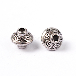 Tibetan Style Spacer Beads, Lead Free & Cadmium Free, Bicone, Antique Silver, 5.4x6.3mm, Hole: 1mm(X-LF1152Y)