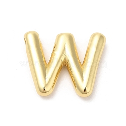 Eco-Friendly Rack Plating Brass Pendants, Long-Lasting Plated, Lead Free & Cadmium Free, Real 18K Gold Plated, Letter Charm, Letter W, 21.5x26x5mm, Hole: 2mm(KK-R143-21G-W)