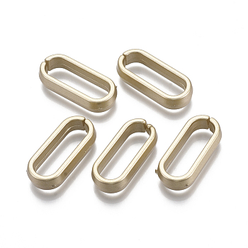 Spray Painted CCB Plastic Linking Rings, Quick Link Connectors, For Jewelry Cable Chains Making, Oval, Gold, 29x13x6mm, Inner Diameter: 7.5x24mm