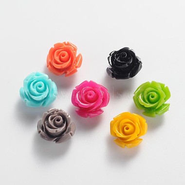 11mm Colorful Flower Synthetic Coral Beads
