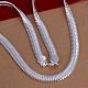 Popular Silver Color Plated Brass Flat Snake Chain Necklaces For Men(NJEW-BB12844)-3