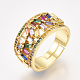 Adjustable Brass Micro Pave Cubic Zirconia Finger Rings(RJEW-S044-011)-1